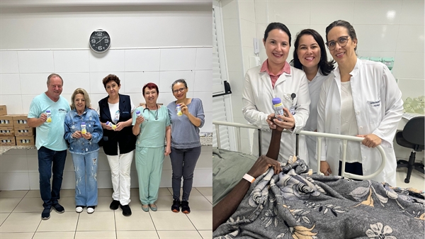 A Associação dos Pacientes Renais de Votuporanga (Aprevo) doou 816 frascos de suplemento hipercalórico (Foto: Santa Casa)