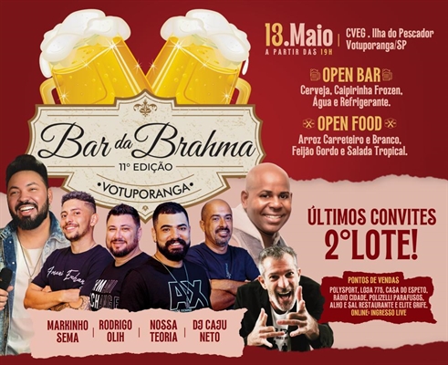 O evento está marcado para o dia 13 de maio, no Centro de Eventos Ilha do Pescador, e conta com a consagrada dobradinha: open bar e open food (Foto: Divulgação)