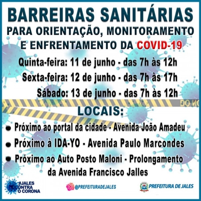 Prefeitura de Jales implantou as barreiras sanitárias 