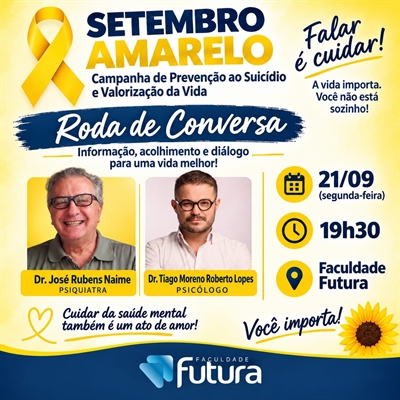 Faculdade Futura promove roda de conversa sobre Setembro Amarelo em Votuporanga