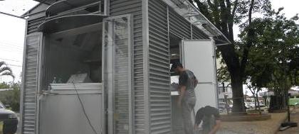 Quiosques são instalados na Praça São Bento