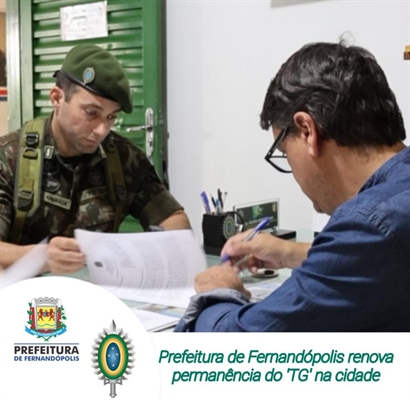 A assinatura ocorreu na sede do TG e contou com a presença do chefe de instrução, Sargento Ricardo Andrade Borges (Foto: Divulgação)