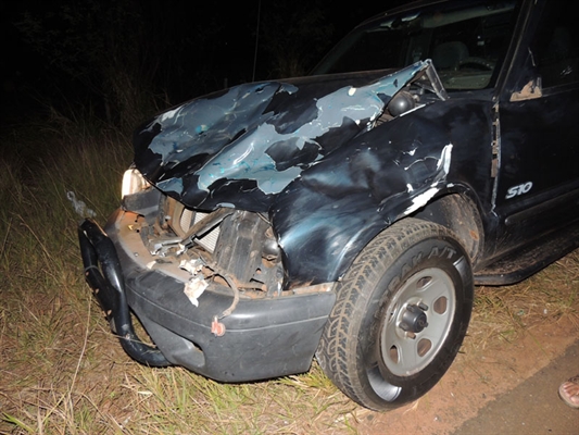 Caminhonete atropela bovino na vicinal de Álvares