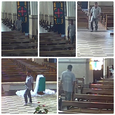 Polícia procura por homem que subtraiu coroa dentro da Matriz