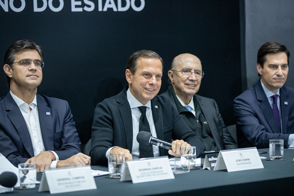 Vice-governador Rodrigo Garcia, João Doria, Henrique Meirelles e Gustavo Junqueira (Foto: Governo do Estado)