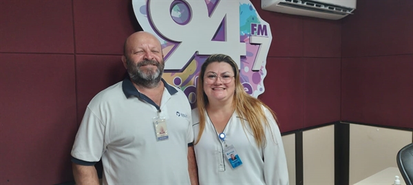 Rosemir Lopes, o Milão, e Vanessa Bortolozo na Cidade FM (Foto: A Cidade)