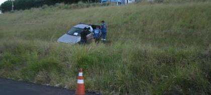 Carro desvia de cachorro e quase capota 