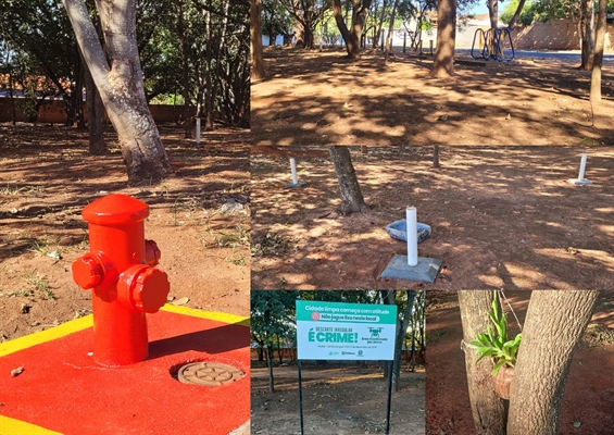  Não somente um hidrante, Marcos pretende fazer mesas e tentar manter a área sempre limpa  Foto: A Cidade