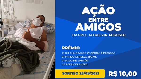Em julho, Kelvin sofreu um acidente de moto em que quase perdeu a perna; seus amigos organizaram uma rifa para custear o tratamento (Fotos: Arquivo pessoal)