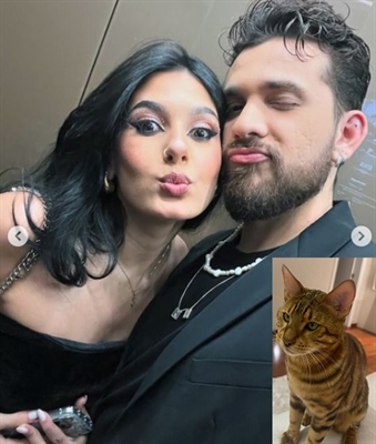 Ana Castela, Gustavo Mioto e o gato Koda (Foto: Instagram)