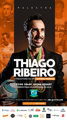 O ex-atacante Thiago Ribeiro ministra palestra neste domingo em Votuporanga  Foto: Divulgação