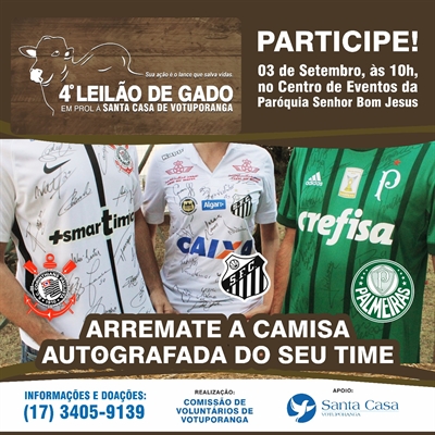 Leilão de Gado traz lote especial de camisas de times autografadas