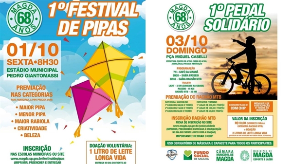 Para comemorar os 68 anos de Magda, a Prefeitura organizou uma agenda festiva com vários eventos voltados à população  (Imagens: Divulgação)