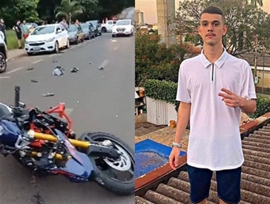 Vinicius Lopes Pagotto, de 21 anos, morreu após colidir com sua moto contra um poste numa avenida de Fernandópolis (Foto: CidadãoNet)