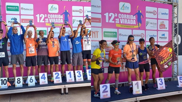 Na preparação da São Silvestre, a atleta Karina foi campeã geral feminina e Paulo Pereira conquistou o quarto lugar no geral masculino  (Foto: Divulgalção)