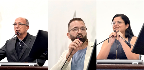 Os vereadores Sargento Moreno, Cabo Renato Abdala e Natielle Gama contestaram os resultados de domingo  Foto: Assessoria 