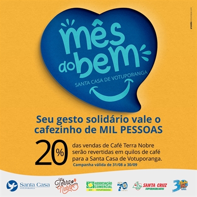 Mês do Bem: ação em prol da Santa Casa começa nesta quinta-feira