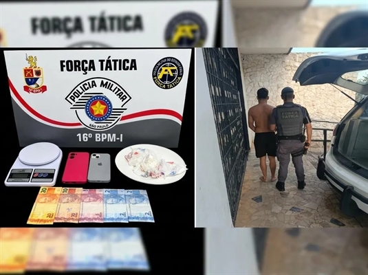 A polícia encontrou ainda uma balança de precisão, dois telefones celulares e dinheiro  Foto: Divulgação