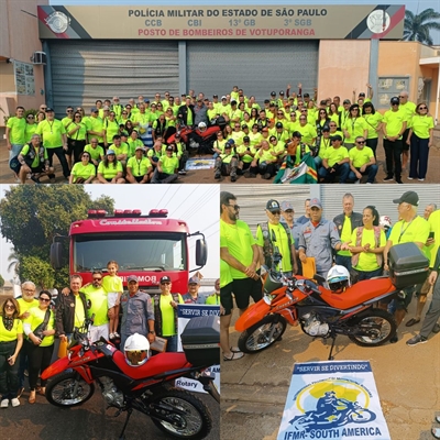 Rotarianos doam motocicleta para o Corpo de Bombeiros de Votuporanga (Foto: Divulgação)