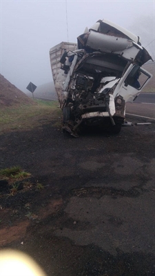 Homem fica ferido em acidente com dois caminhões em rodovia de Votuporanga (Foto: Divulgação)