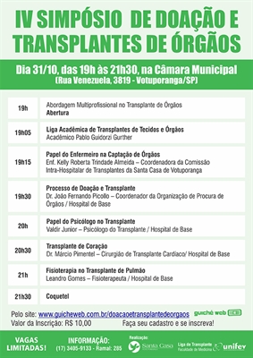 O evento traz profissionais renomados a partir das 19h (Foto: Divulgação/Santa Casa)