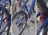 Junto estava uma bicicleta de cor azul e branca (Foto: Reprodução)