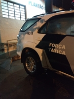 O suspeito foi encaminhado até a Central de Flagrantes de Votuporanga pelos policiais (Foto: Divulgação/Polícia Militar)