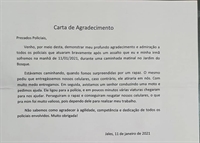 Policiais de Jales prenderam em flagrante um velho conhecido dos meios criminaispor roubo de celulares; vítimas fizeram carta de agradecimento  (Foto: Divulgação PM)