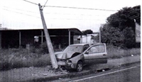 O motorista perdeu o controle da direção no momento em que chegava na alça de acesso a Votuporanga e bateu contra um poste a 115km/h (Foto: Reprodução)