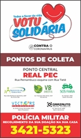 Seis pontos de recebimento das doações foram montados e a iniciativa ainda conta com o apoio da PM 