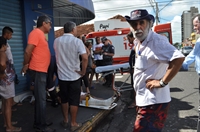 Vítima foi socorrida no cruzamento das ruas Rio Grande e Amazonas, na manhã de ontem