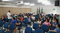 Divididos em duas turmas, cerca de 116 profissionais da Secretaria da Educação da Prefeitura se reuniram no Polo UAB (Foto: Divulgação/Prefeitura de Votuporanga)