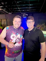 O ex-prefeito Júnior Marão foi o idealizador do Centro de Eventos, que hoje se tornou um espaço multiuso. Ele também passou pelo microfone da Cidade FM e destacou nosso trabalho e a grandiosidade do Oba Festival (Foto: A Cidade)