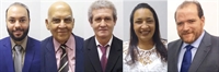Comemoram a conquista: Rodrigo Beleza, Mehde Meidão, Gaspar, Edinalva Azevedo e o vice-prefeito Renatão Martins (Reprodução)