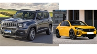 Após a assinatura do contrato, empresas terão 30 dias para entregar um Jeep Renegade Longitude e um Peugeot 208 para Câmara (Foto: Divulgação/ilustrativas)