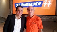 Presidente estadual do partido Davi de Martins de Carvalho e o pré-candidato João Dado
