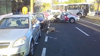 O acidente foi registrado ontem na avenida João Gonçalves Leite, em frente ao Assary Clube de Campo (Foto: Arquivo Pessoal)