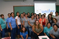 As atividades, que tiveram o objetivo de homenagear as colaboradoras da Instituição pela data, foram realizadas durante todo o dia, nos dois campi (Foto: Divulgação/Unifev)