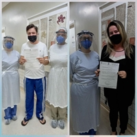  Em meio a preocupação com a superlotação dos leitos para pacientes com Covid-19, duas altas foram registradas (Foto: Santa Casa de Votuporanga)