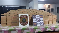 O entorpecente foi levado para a Polícia Federal de São José do Rio Preto (Foto: Ricardo Freitas/TV Tem) 