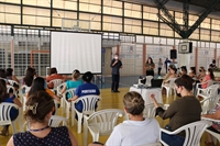 O Reitor da UNIFEV, Prof. Dr. Osvaldo Gastaldon, esteve presente representando a Diretoria da FEV e destacou a importância da mulher para a sociedade (Foto: Unifev)