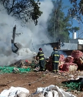 O fogo teve início no fim da manhã desta terça-feira (5) e foi controlado por volta das 13h (Foto: Divulgação/Corpo de Bombeiros) 