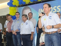 O pré-candidato João Doria discursou na noite de ontem no Sindicato Rural de Votuporanga (Foto: Daniel Castro/A Cidade)