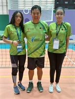 Sofia Urbina, professor Marcinho Fukuiama e Jenifer Corrêa (acompanhante da atleta) (Foto: Arquivo Pessoal)