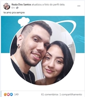  A namorada de Otávio Zaparolli, Keziados Santos, postou uma declaração após a morte do jovem (Foto: Reprodução/Redes sociais)
