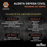 A Defesa Civil emitiu o alerta para todas as regiões do estado (Foto: Defesa Civil)