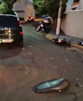 Motociclista fica gravemente ferido após colisão entre moto e carro em Votuporanga (Foto: Arquivo pessoal)