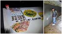 O suspeito reconheceu os policiais tarde demais e tentou fugir, mas acabou capturado (Foto: Reprodução)