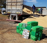 De acordo com a polícia, foi apreendido um total de 574 quilos de cocaína (Foto: Divulgação/Polícia Rodoviária) 