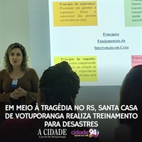  Profissionais da Santa Casa de Votuporanga passaram por treinamento para estarem prontos em caso de emergências e desastres (Foto: Santa Casa)